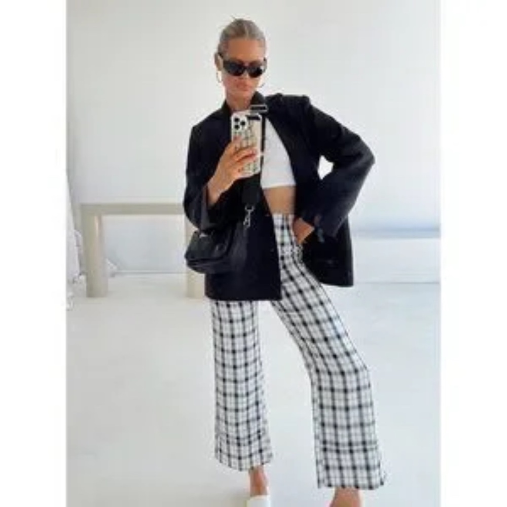 Princess Polly Euros Pants Black/White